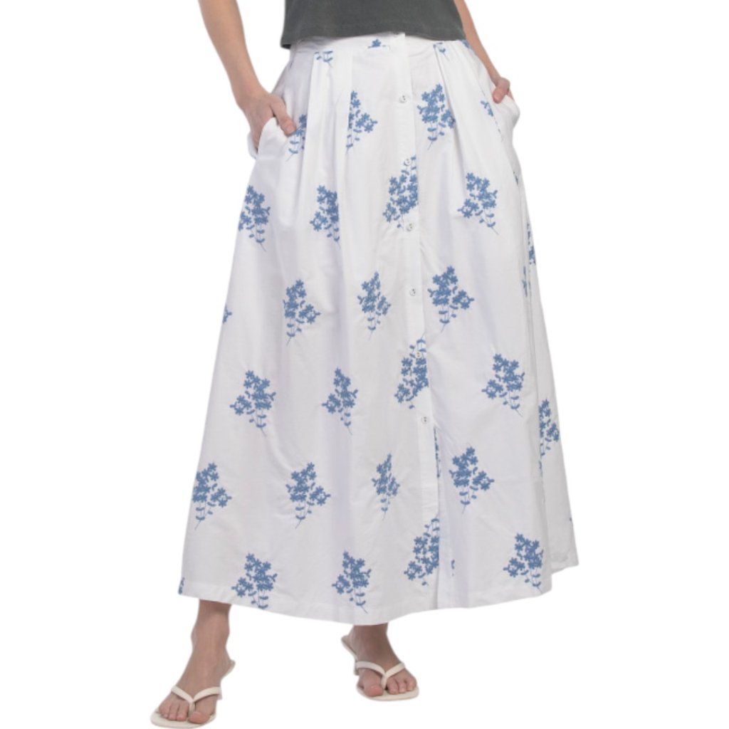 Jacquie The Label Leslie Embroidered Midi Skirt